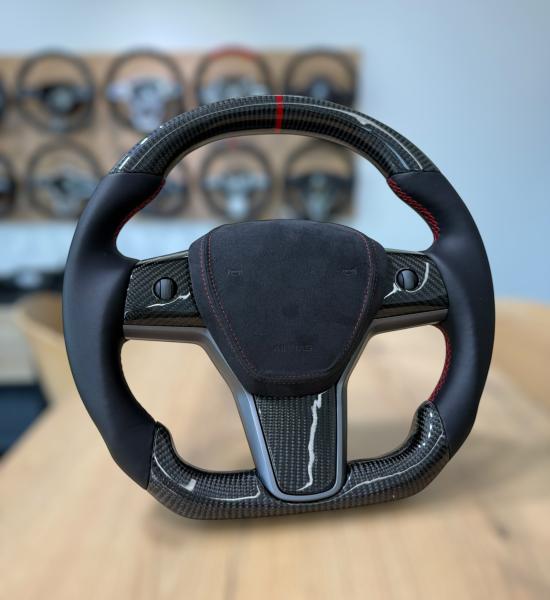 Tesla Model 3 Model Y Carbon Lenkrad neu beziehen